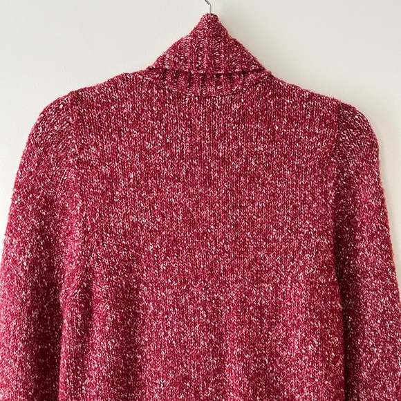 St John's Bay Red White Marled Open Shawl Cardigan - Picture 12 of 16